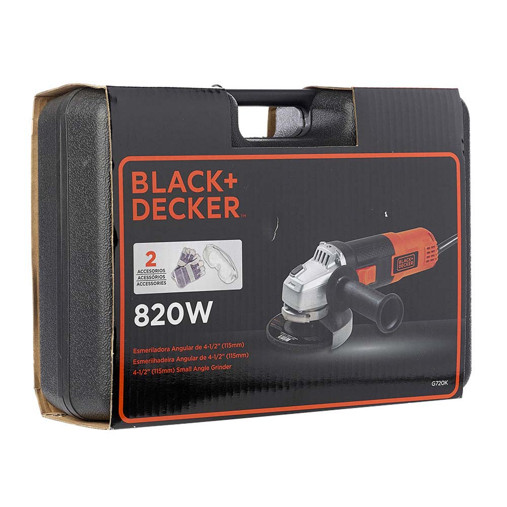 Pulidora de 4 1/2 720 watts con gafas y guantes Black & Decker