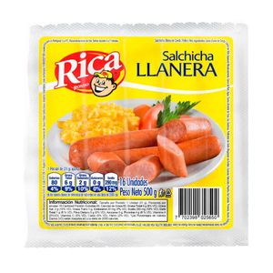 Salchicha Rica llanera x16und x500g
