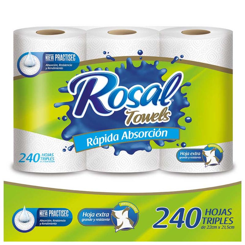 Toalla de Cocina Rosal Plus Ultra absorbente x 90 hojas x 1 rollo - Tiendas  Jumbo