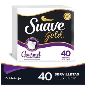 Servilleta Suave Gold Gourmet x 40 und.