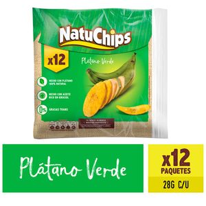 Plátano Verde 100% Natural Natuchips 12 Und x 336g