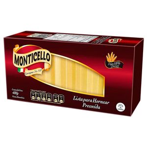 Pasta Monticello precocida para lasagna x 400 g