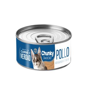 Alimento húmedo Chunky en lata Delicat sabor a pollo x156g