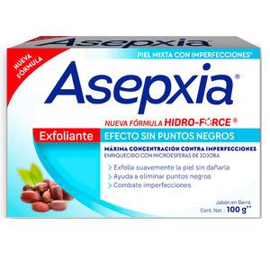 Jabón facial Asepxia antiacné exfoliante x100g