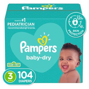 Pañales Pampers Baby-Dry Etapa 3x 104 Unidades