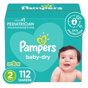 Pañales Pampers Baby-Dry Etapa 2x 112 Unidades