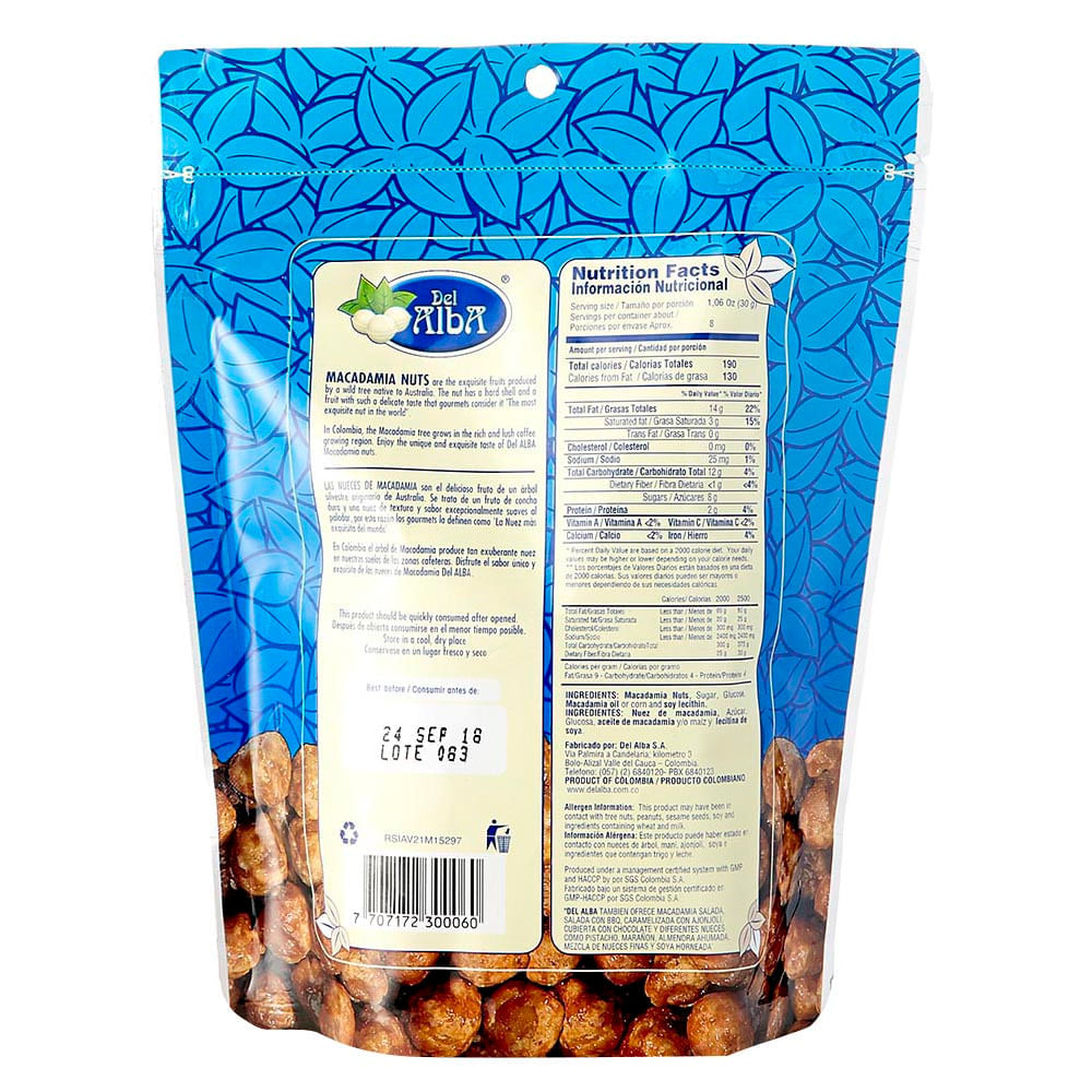 Macadamia nuts Del Alba 250g Tiendas Jumbo