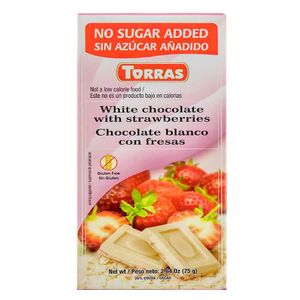 Tableta Torras Chocolate Blanco con fresas x 75 g