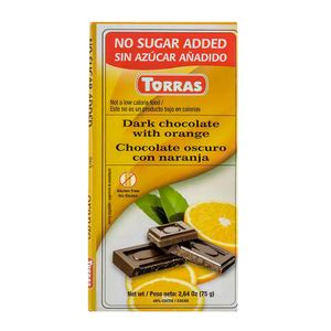 Tableta Torras Chocolate Negro Naranja x 75 g