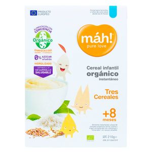 Cereal Infantil Máh Tres Cereales Orgánico +8 meses 210g