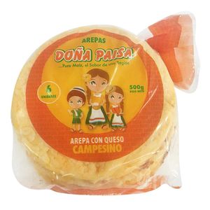 Arepa con queso campesino doña paisa x 6 unds x 500 g