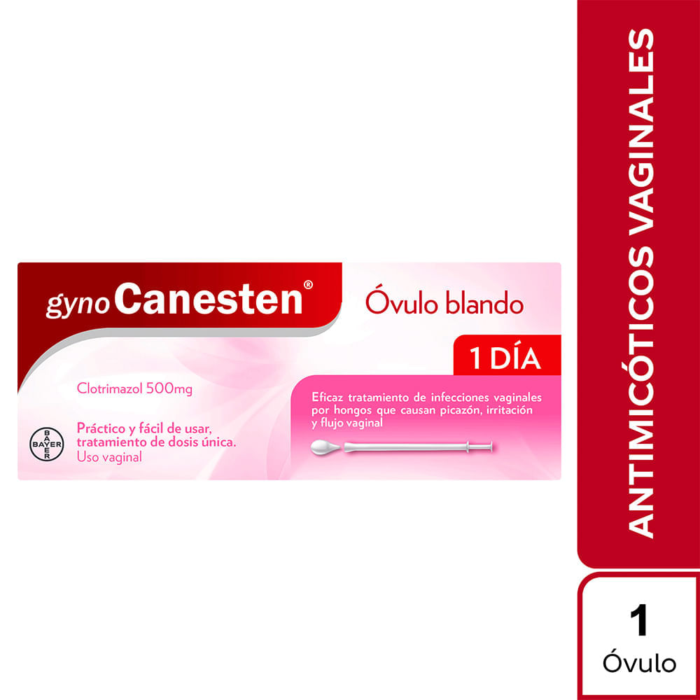Tratamiento Gynocanesten óvulo blando 1 día x 500 mg