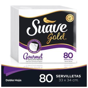 Servilletas gold gourmet Suave x 80 und