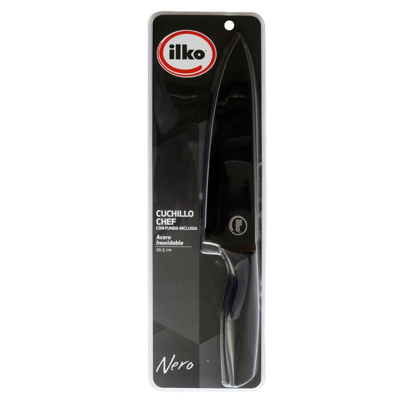 Cuchillo Cocina Medio Golpe 20Cm Ivo Solo Negro Inox