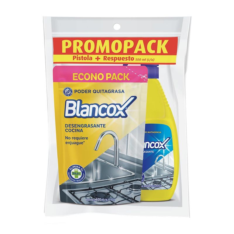 KipClin SAS - Desengrasante Cocina Blancox Limón Fusion Doypack 500 mL