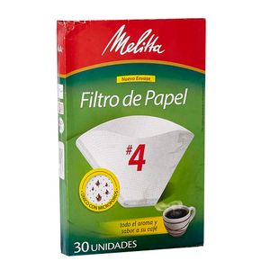 Filtro papel micro poros Melitta n.4 x 30 und