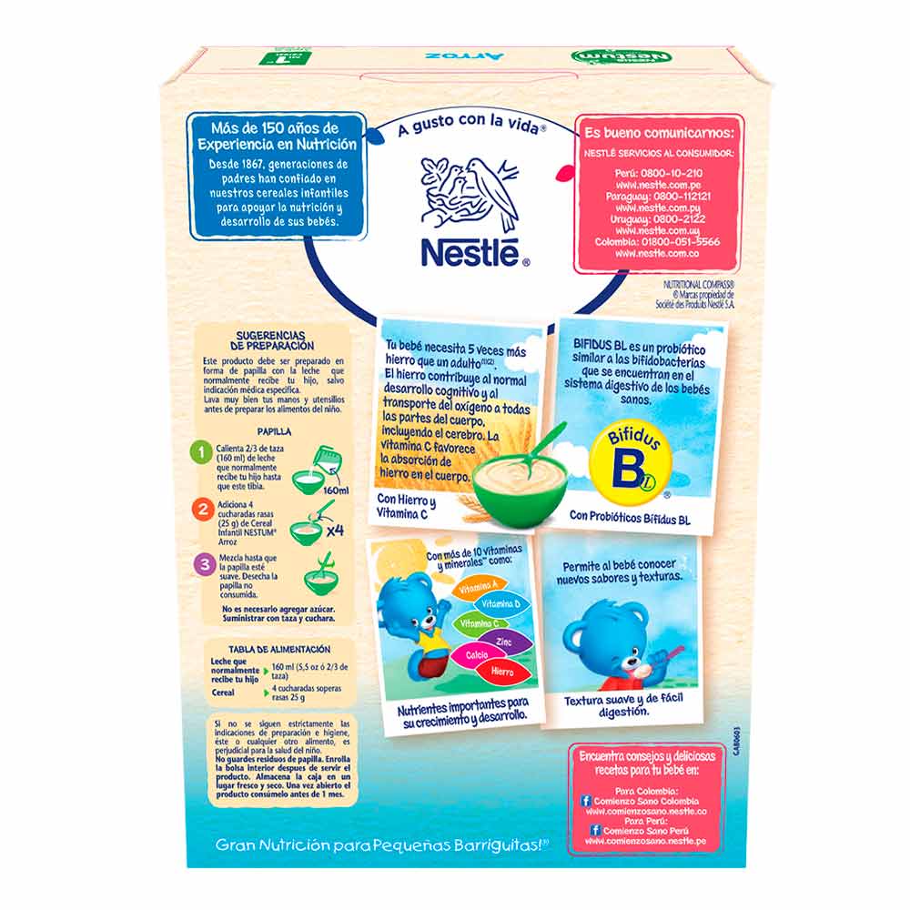 Cereal Infantil Nestum Arroz x 350g - Tiendas Jumbo