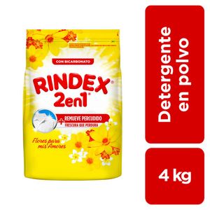 Detergente rindex 2 en 1 flores paramisamores x4kg