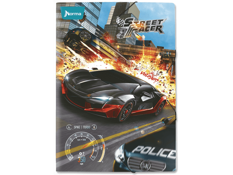 Carpeta escolar street racer Norma - Tiendas Jumbo