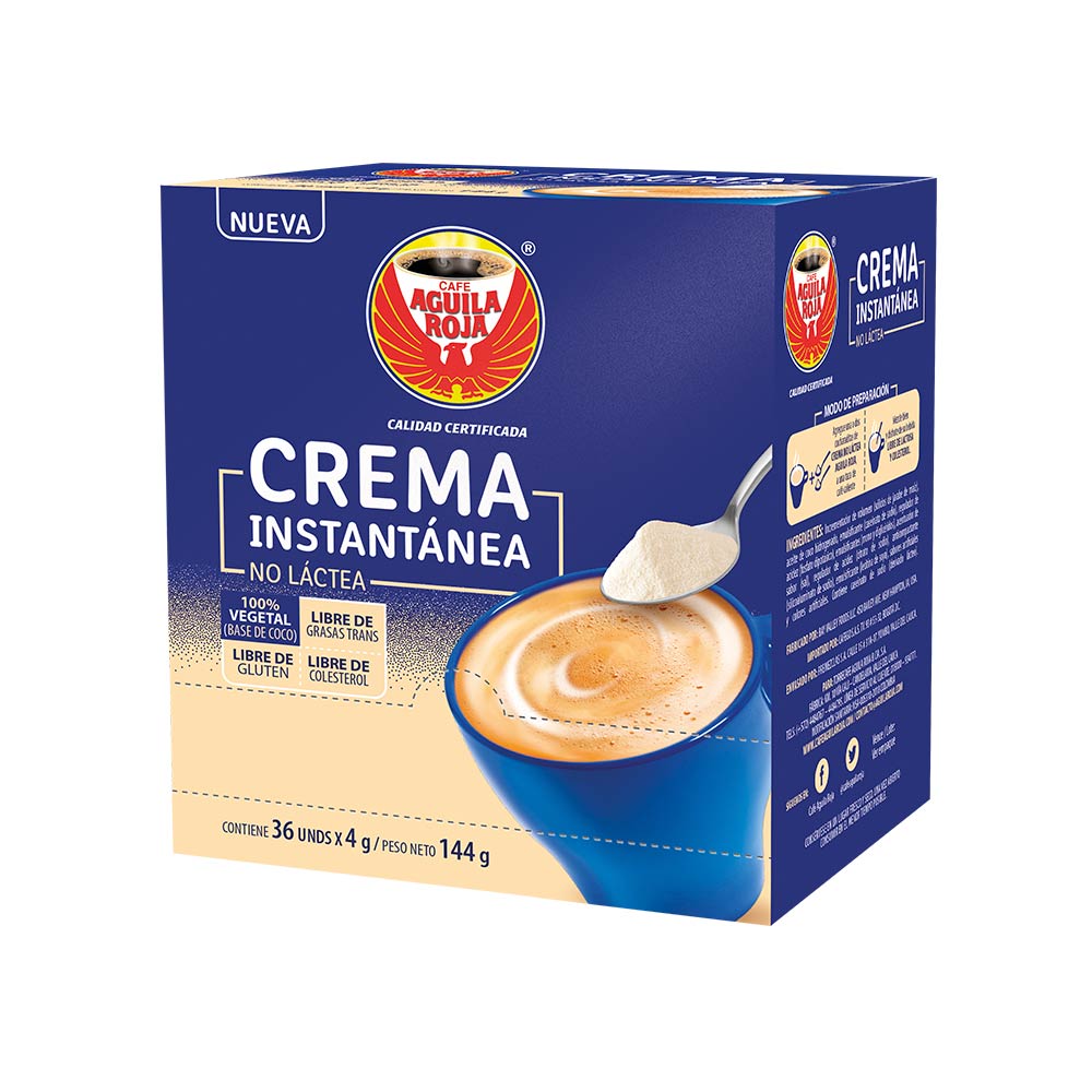 Crema no láctea Águila Roja instantánea x36und x144g - Tiendas Jumbo