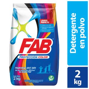 Detergente fab polvo proteccion color+vivos x2kg