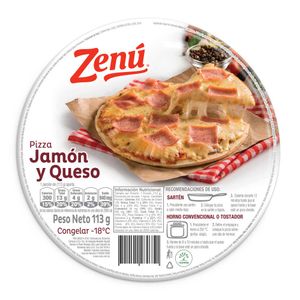 Pizza zenu jamon queso x113g