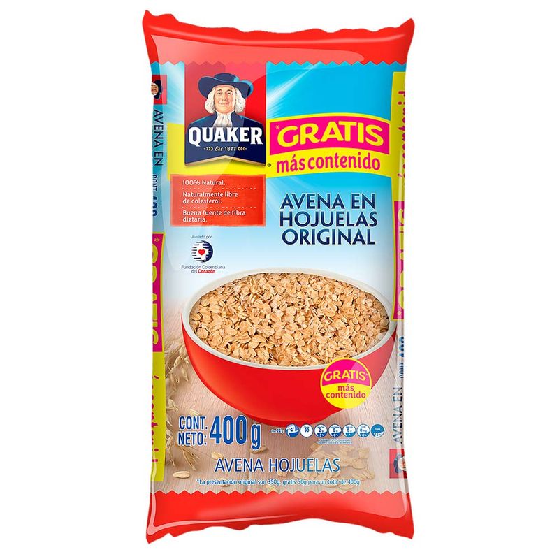 Avena Quaker Hojuelas X400g | Tiendas Jumbo