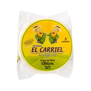 Arepa maíz oblea El Carriel x 5 unidades x 500g