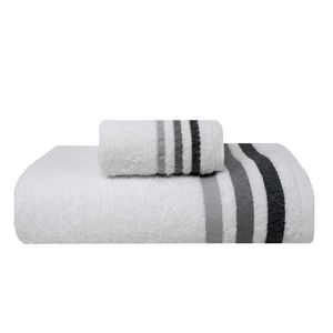 Toalla mano 40x65 380g blanco/gris francis Cannon