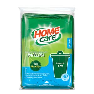 Bolsa verde Home Care para residuos ordinarios 53 x52 cm x30 und