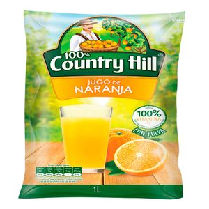 Jugo country hill naranja pulpa bolsa x1l