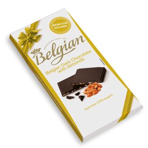 Tableta Belgian chocolate negro almendras sin azúcar x100g