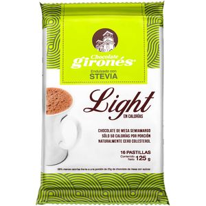 Chocolate Girones light con Stevia 16 pastillas x125g