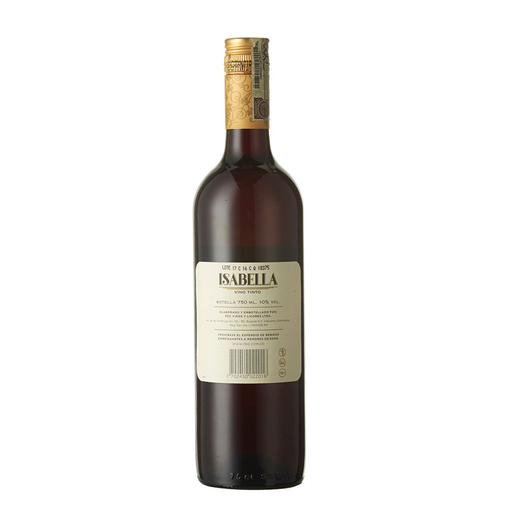 Vino Tinto Isabella Valle Alto Cauca X750ml - Tiendas Jumbo