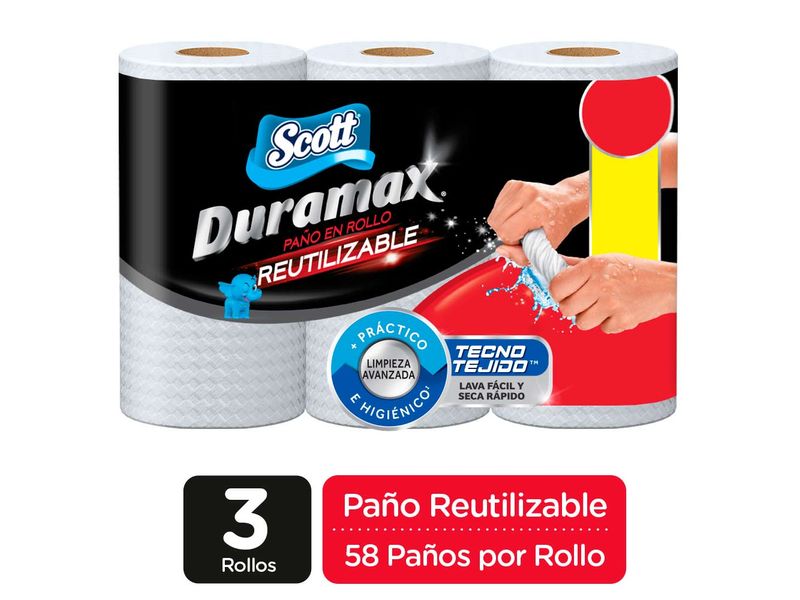 cobre Escándalo hilo Toalla de Papel Reutilizable Scott Duramax x3 Rollos - Tiendas Jumbo