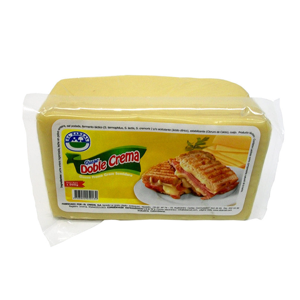 Queso doble crema El Zarzal bloque x1000g Tiendas Jumbo