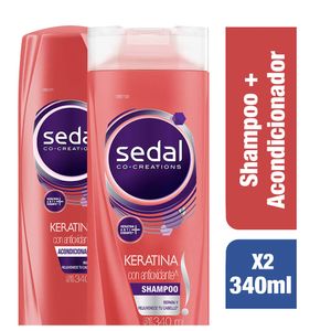 Shampoo sedal keratina antiox + acondicionador x 340ml c-u precio especial