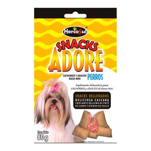 Snacks para perros Adorem cachorross y adultos razas mini x80g