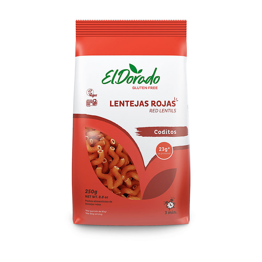 Pasta el dorado coditos lentejas sin gluten Oliva x 250 g - Tiendas Jumbo