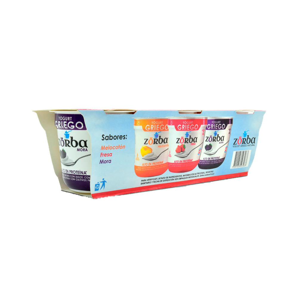 Yogurt griego Zorba surtido x3und x135g cu Tiendas Metro