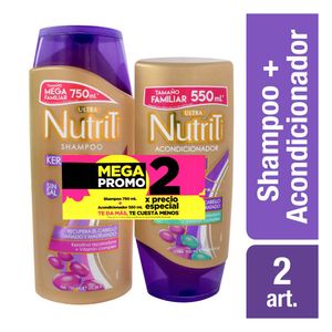 Shampoo Nutrit keratinmax x750ml + acondicionador x550ml