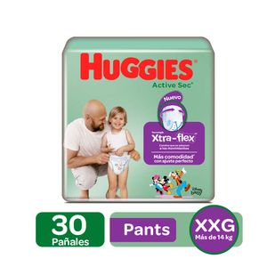Pañales Huggies active sec pants etapa 5/xxg x30 unds
