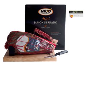 Jamón Nico jamonés mini stand + cuchillo x 950 g