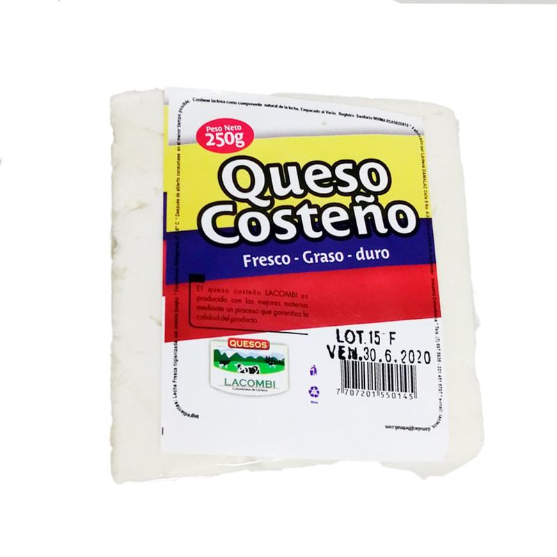 Queso Costeno Lacombi X250g Tiendas Jumbo