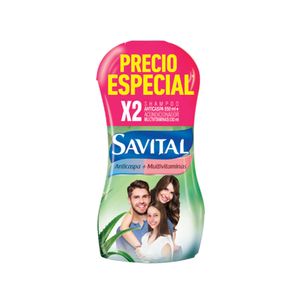 Shampoo Savital anticaspa x550ml + acondicionador  multivitaminas x530ml