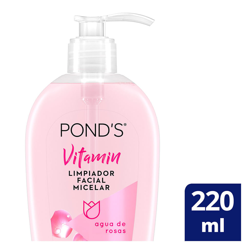 Limpiador facial Ponds micelar agua rosas x220ml | Metro