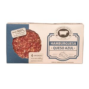 Hamburguesa La Boutique de las Carnes queso azul x600g x4 und