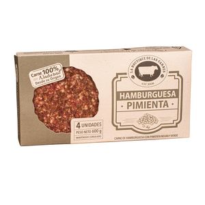 Hamburguesa La Boutique de las Carnes pimienta x600g x4 und