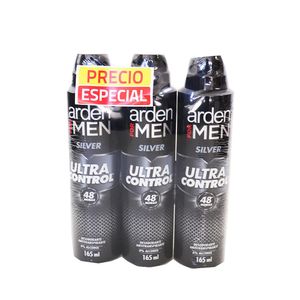 Desodorante Arden for Men en aerosol silver x3unds x165ml