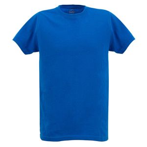 Camiseta algodón hombre azul rey lisa cuello redondo
